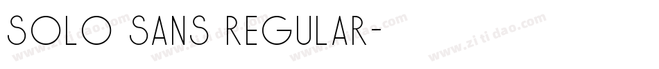 Solo Sans Regular字体转换